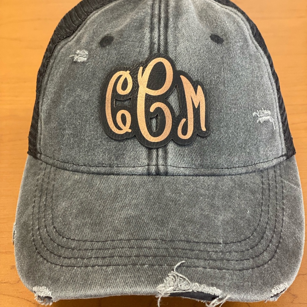 Monogram leather hats